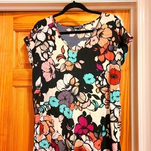 Express floral silk feeling blouse